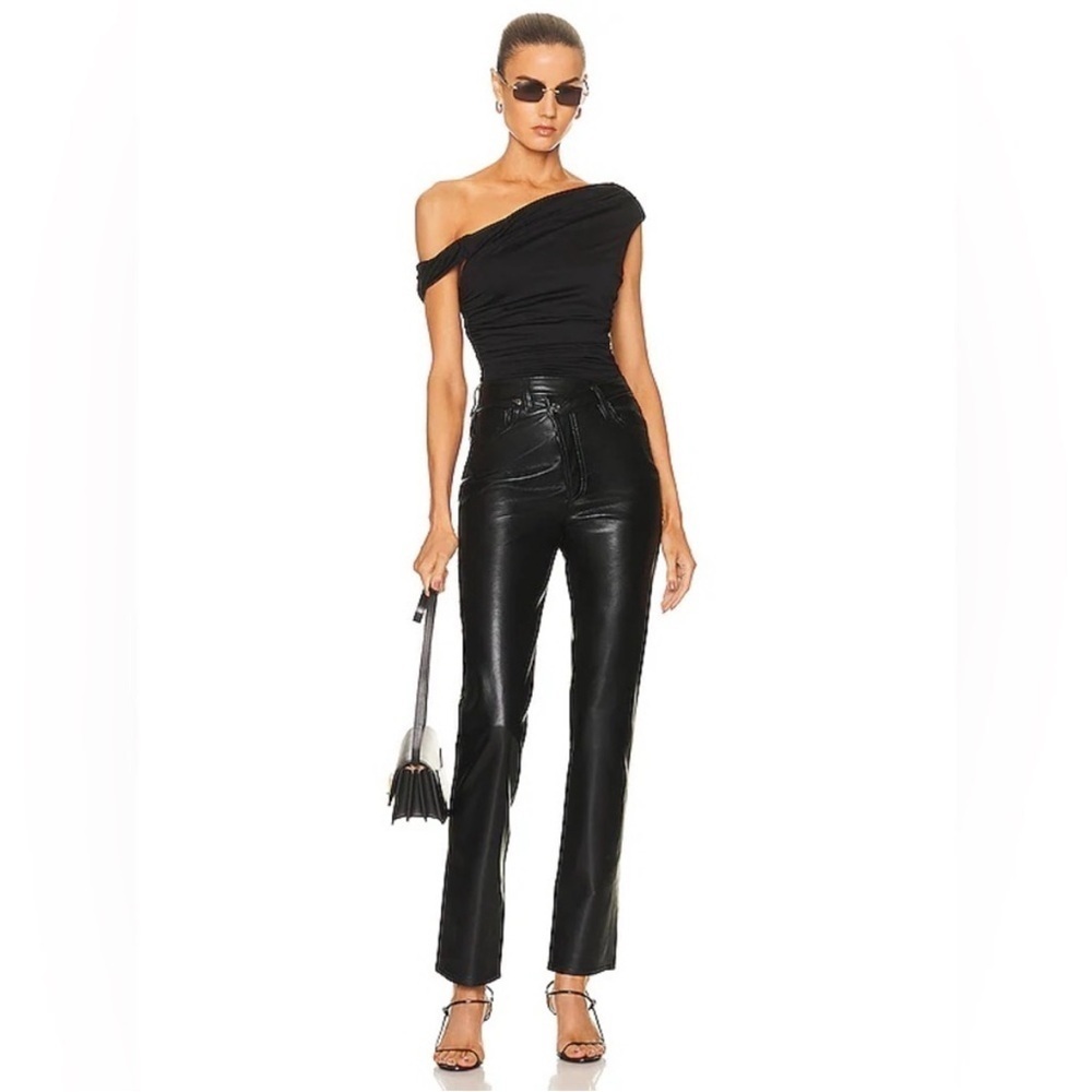 NWT! Camila Coelho Black Asymmetrical Off The Shoulder Bodysuit Size XS